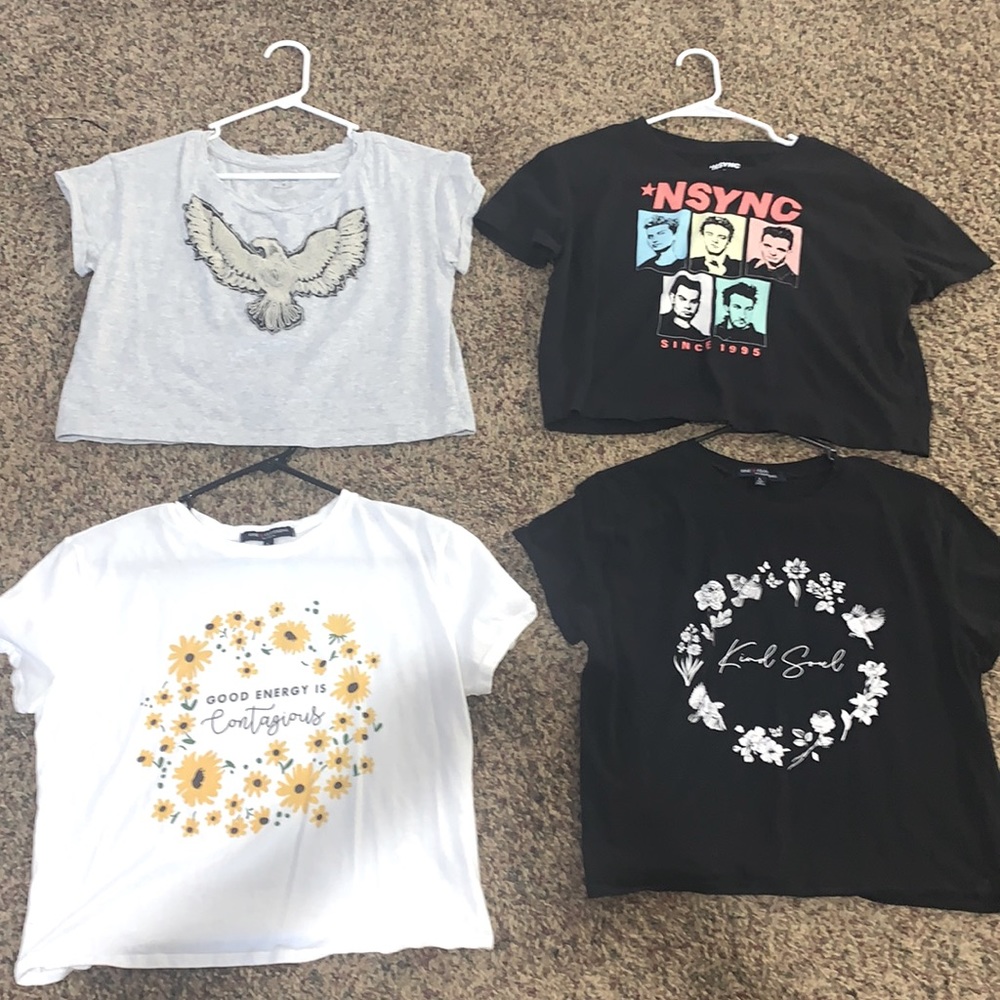 X 4 crop t-shirts